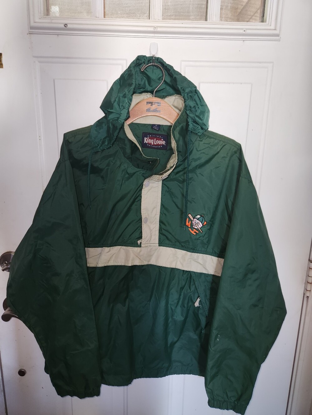 Vintage University Of Hawaii Baseball Hooded Windbreaker Jacker L